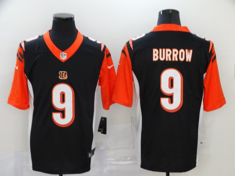 Cincinnati Bengals Limited Black Men burrow Jersey NFL Footballl 9 Vapor Untouchable